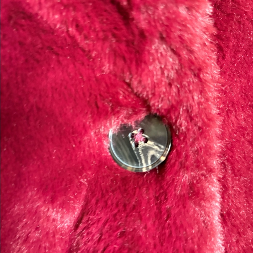 NWT Philosophy Woman’s XS Luxurious Faux Fur Burgundy Coat - Picture 7 of 7